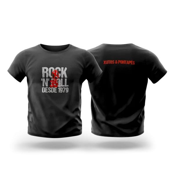 T-Shirt Xutos & Pontapés 35 Anos — Cinza e Vermelho